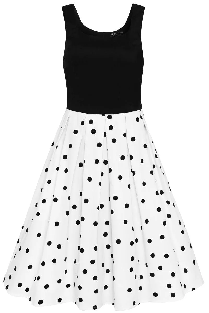 Amanda Black White Polka Dot Swing Dress