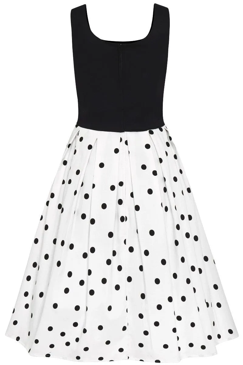 Amanda Black White Polka Dot Swing Dress