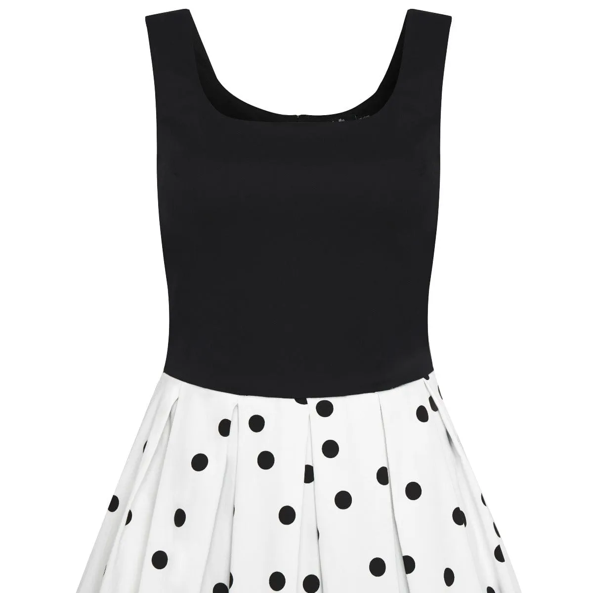 Amanda Black White Polka Dot Swing Dress