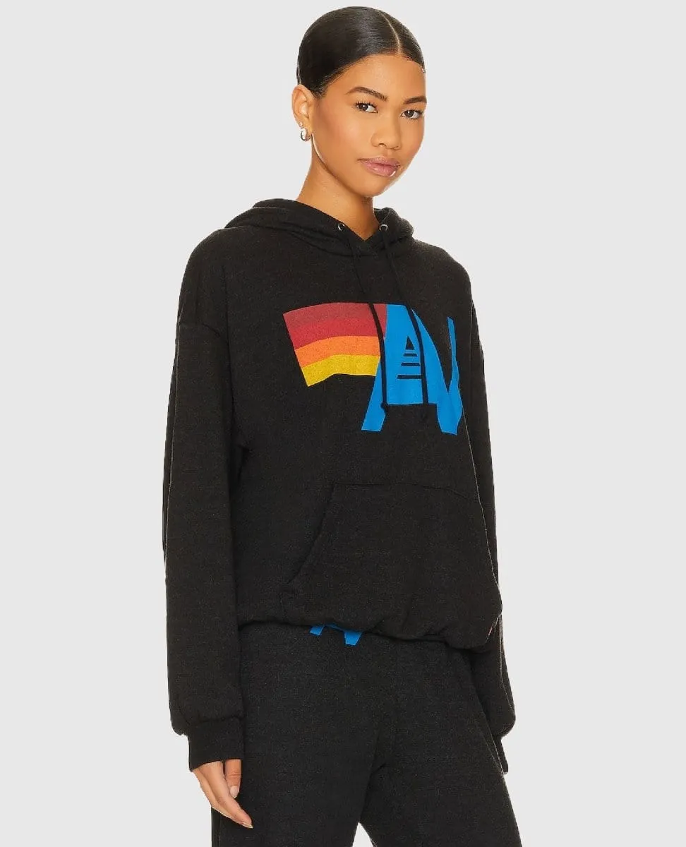 Aviator Nation Logo Hoodie Relaxed Black