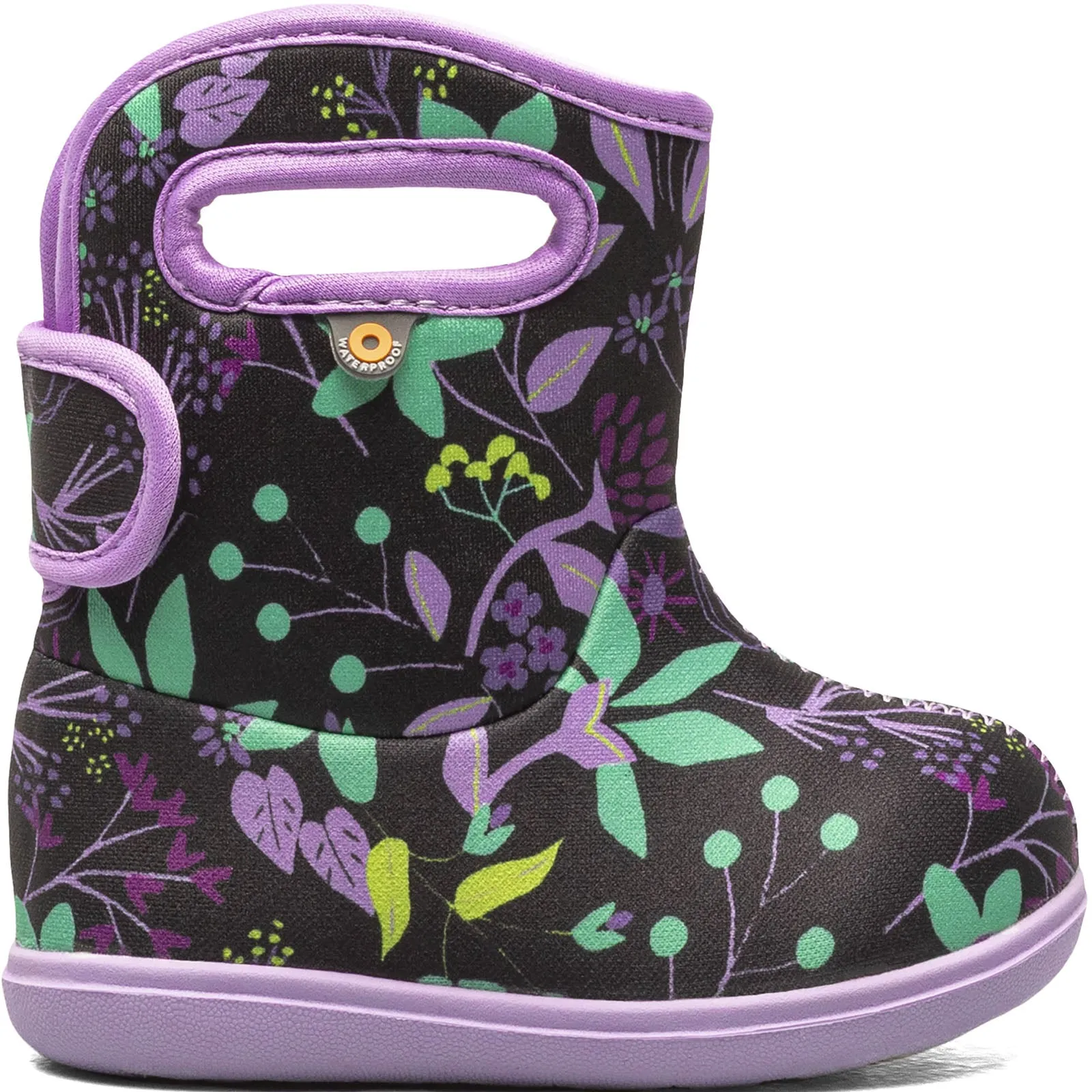 BOGS Toddler Baby BOGS II Cartoon Flower Rain Boots - Black Multi