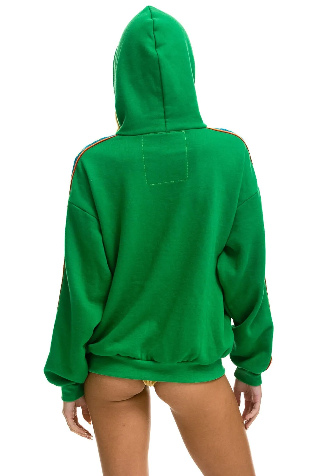 BOLT STRIPE RELAXED PULLOVER HOODIE - KELLY GREEN