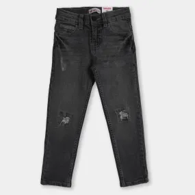 Boys Pant Denim Ripped On Knee - GREY