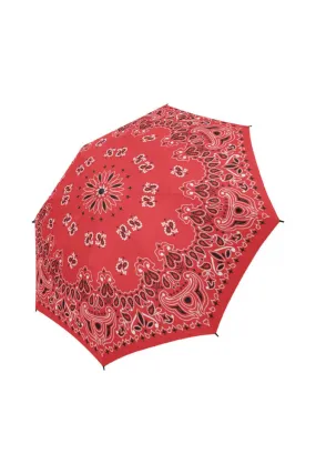 Classic Red Scarf Semi-Automatic Foldable Umbrella