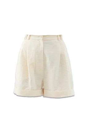 Clementina Organic-cotton Seersucker Shorts