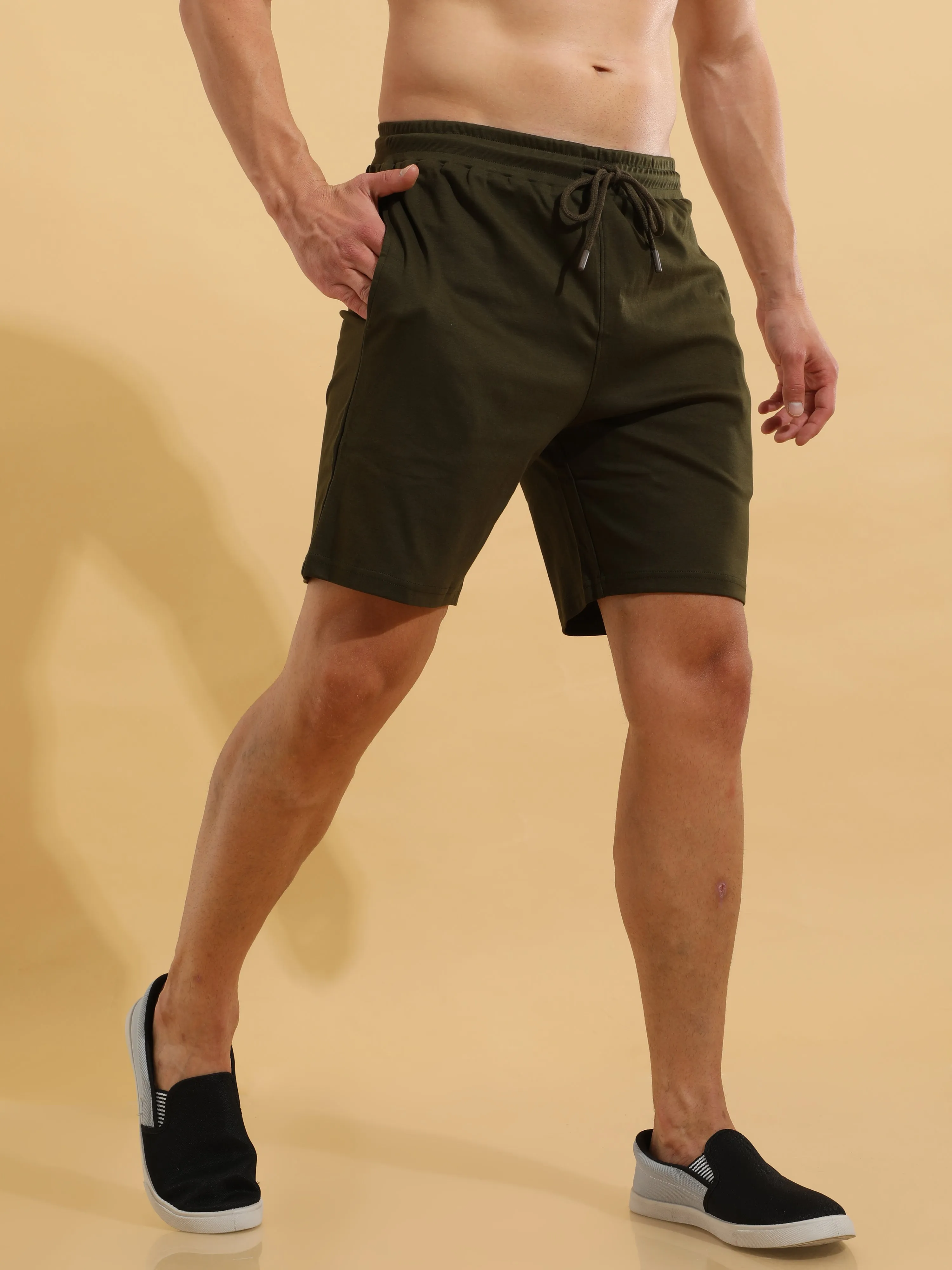 Coffee Cotton Shorts