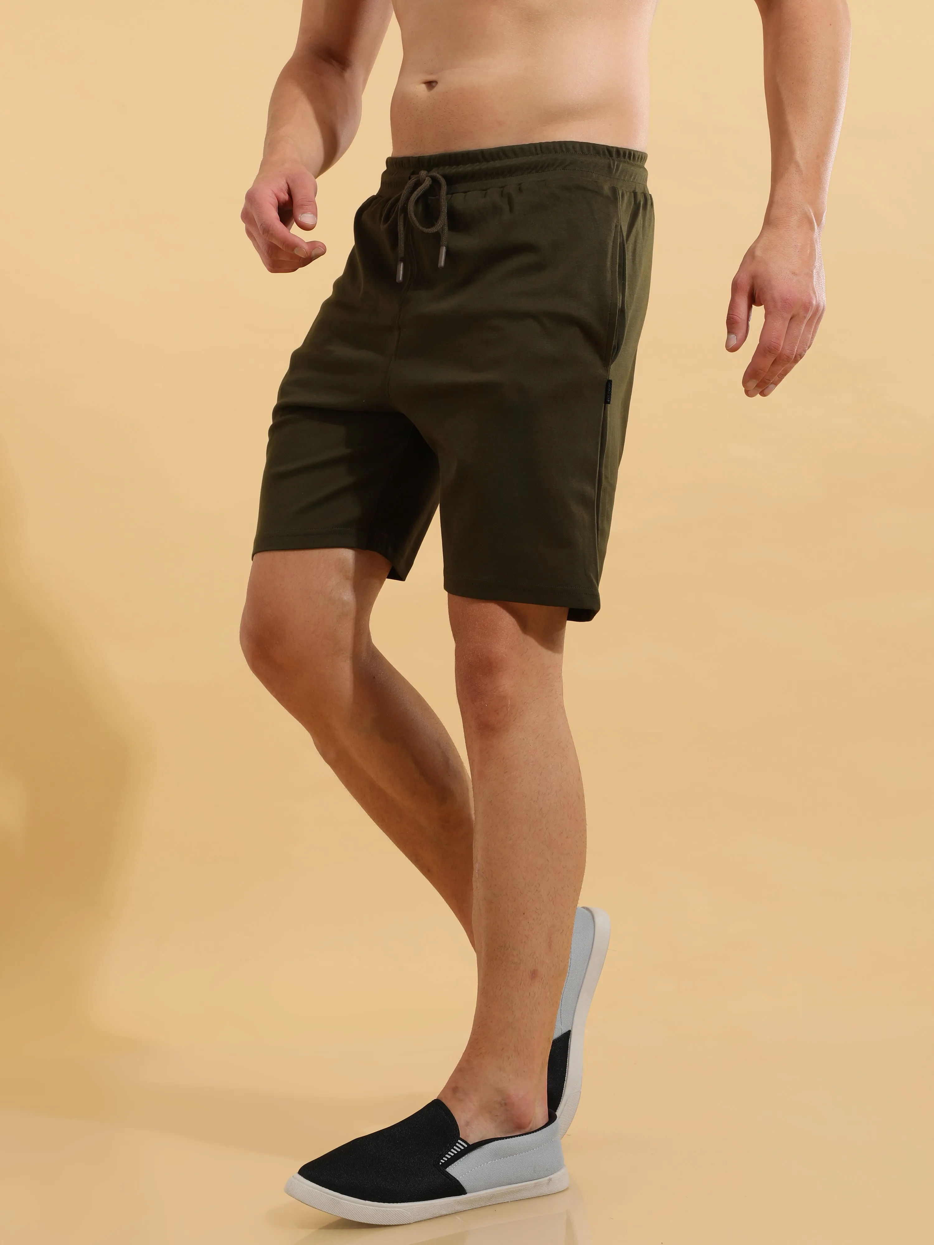 Coffee Cotton Shorts