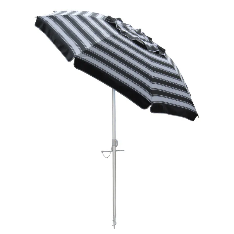 Daytripper 210cm Beach Umbrella - Black & White