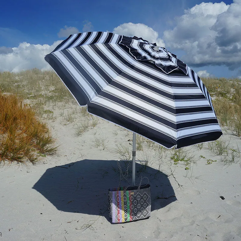 Daytripper 210cm Beach Umbrella - Black & White