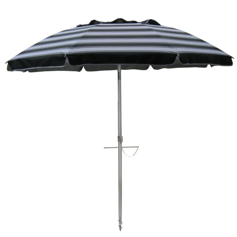 Daytripper 210cm Beach Umbrella - Black & White