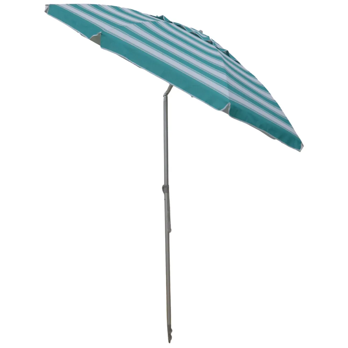 Daytripper 210cm Beach Umbrella - Turquoise & White