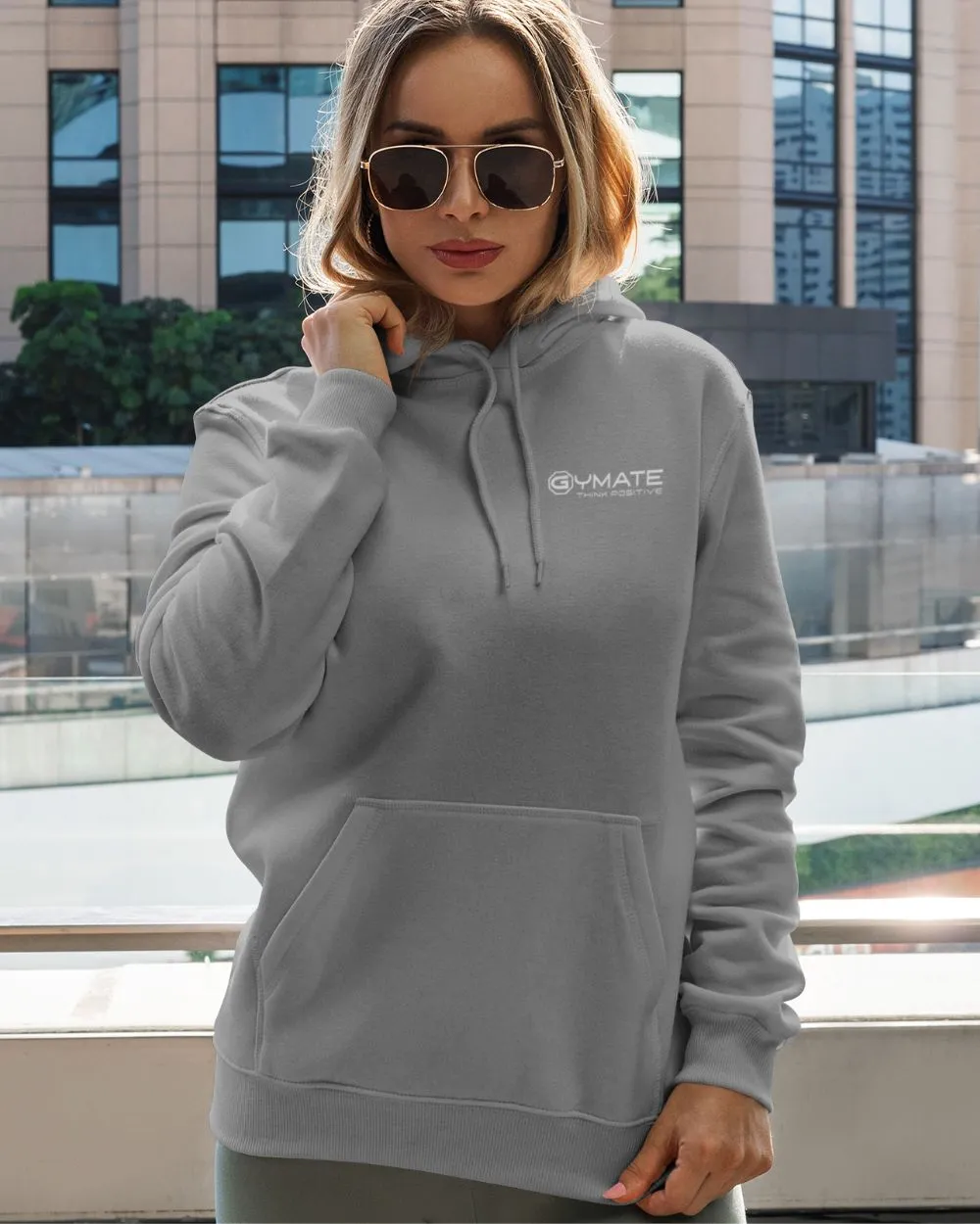 Designer Womens Hoodies chest 'Think Positive' [colours]