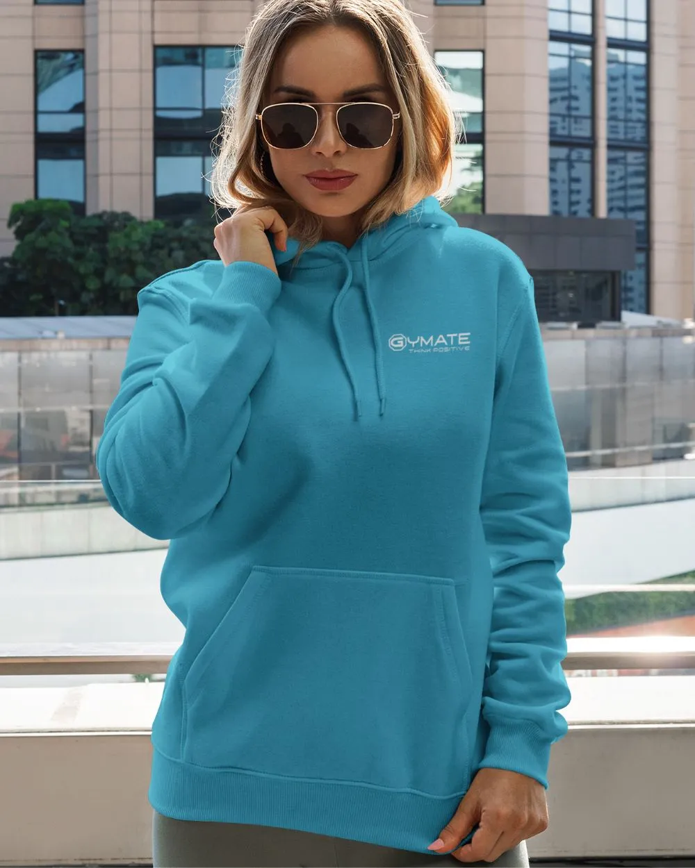 Designer Womens Hoodies chest 'Think Positive' [colours]