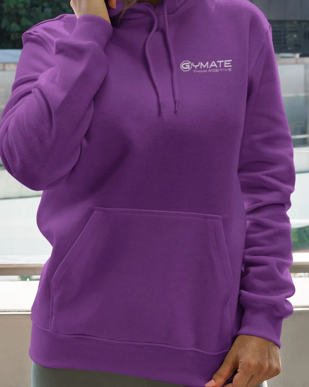 Designer Womens Hoodies chest 'Think Positive' [colours]