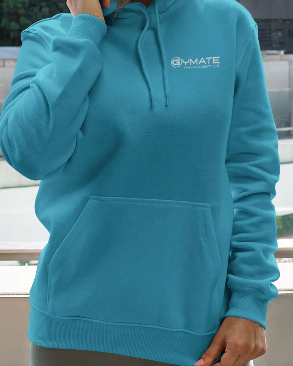 Designer Womens Hoodies chest 'Think Positive' [colours]