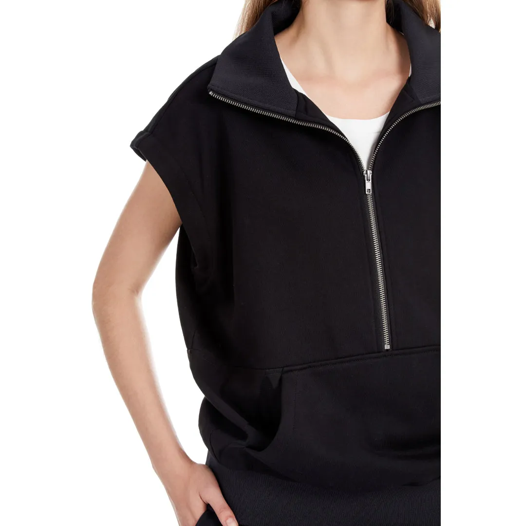 DREW CONVERTIBLE SLEEVE PULLOVER BLACK