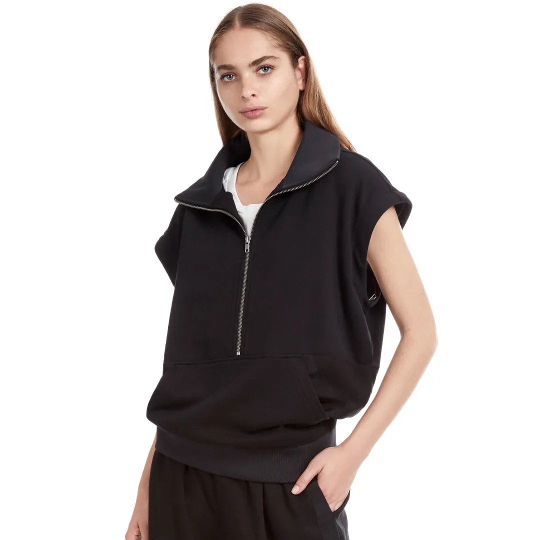 DREW CONVERTIBLE SLEEVE PULLOVER BLACK