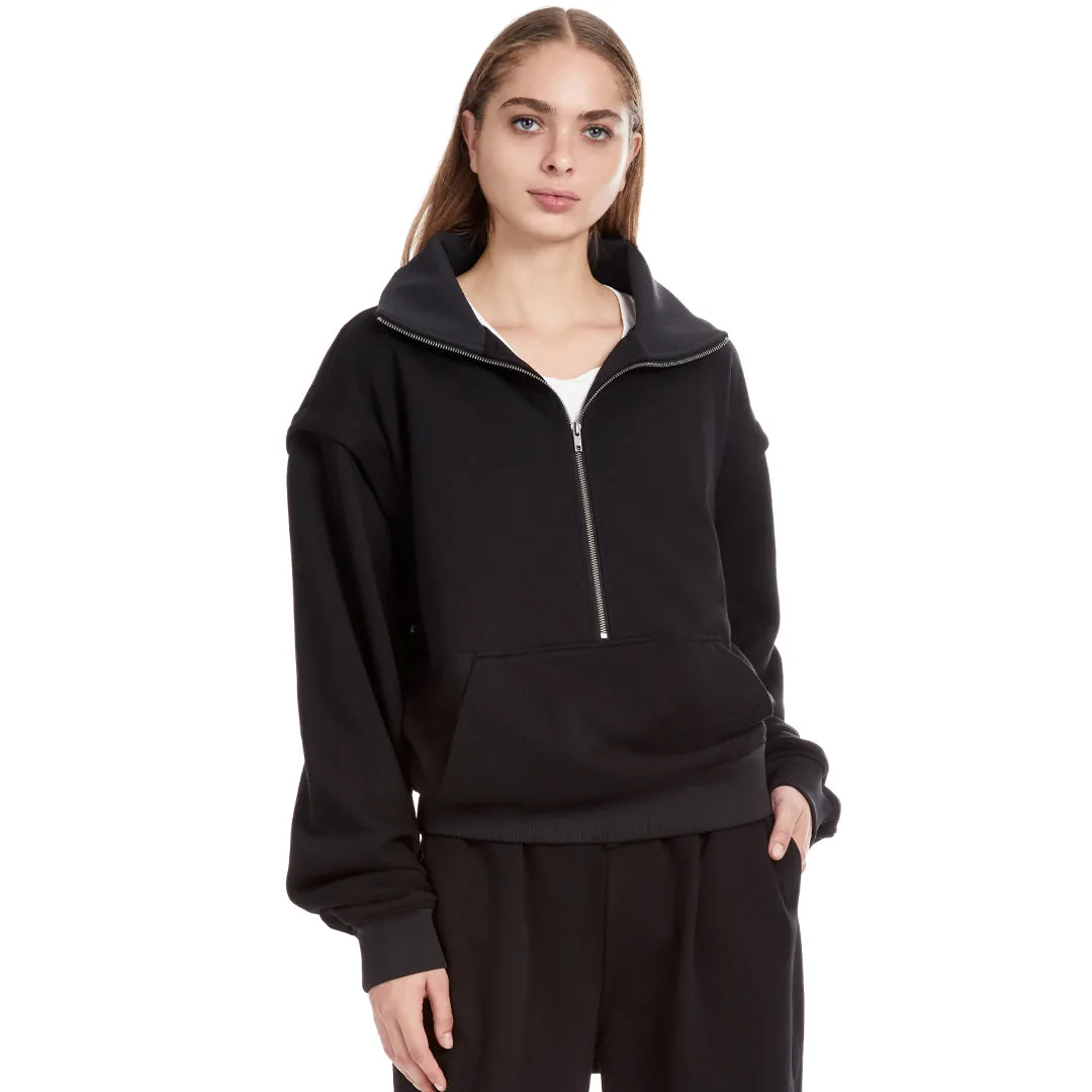 DREW CONVERTIBLE SLEEVE PULLOVER BLACK