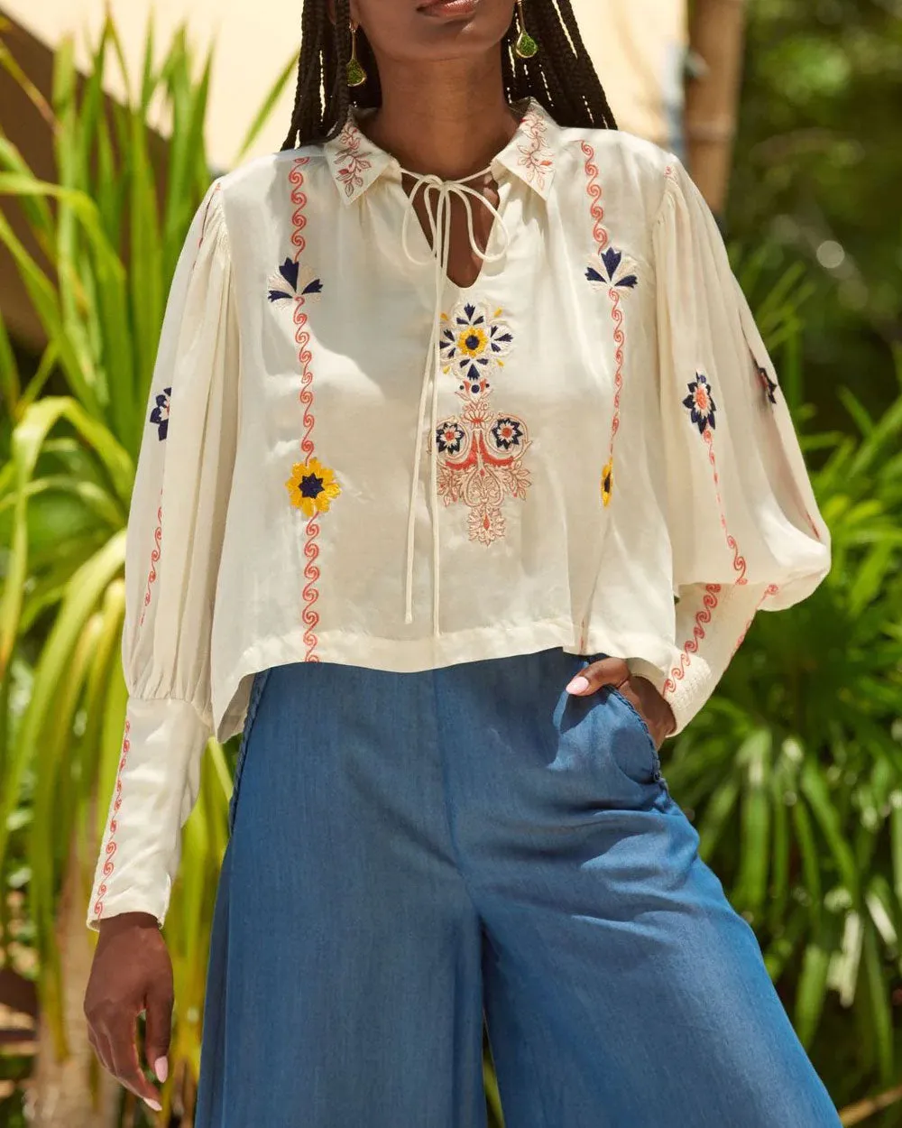 Gardenia Embroidered Elis Blouse