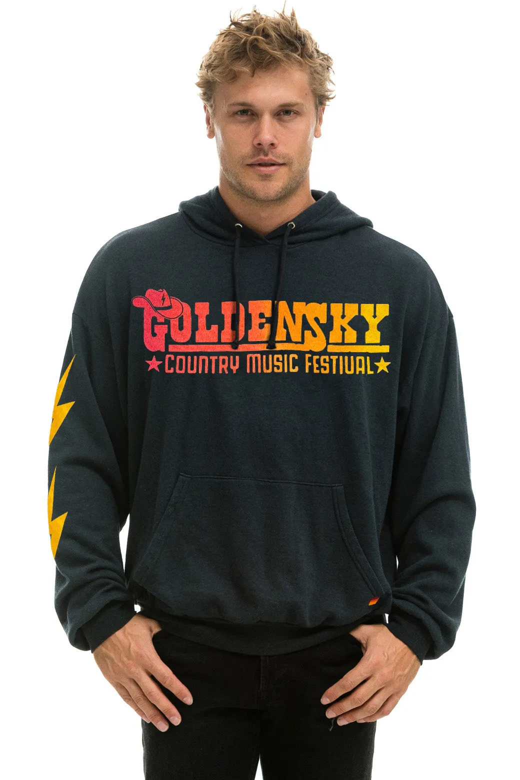 GOLDENSKY FESTIVAL 2024 PULLOVER HOODIE RELAXED - CHARCOAL