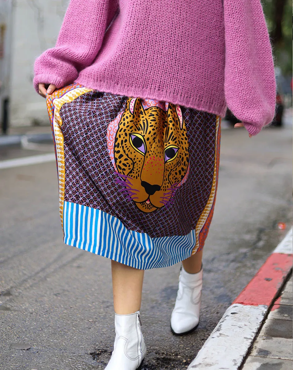 Hailey Purple Printed Skirt