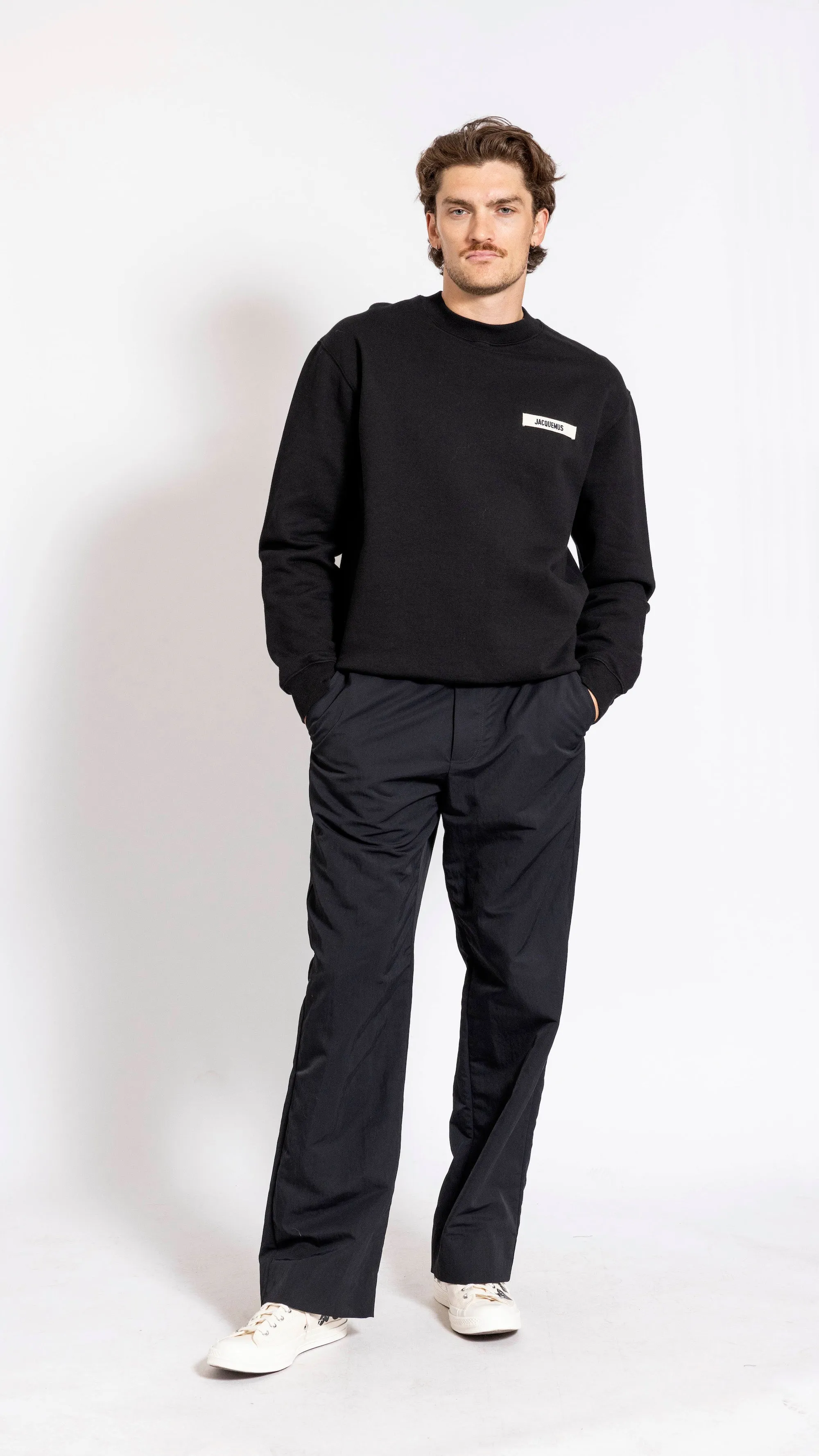 JACQUEMUS BLACK "LE SWEATSHIRT GROSGRAIN" SWEATSHIRT