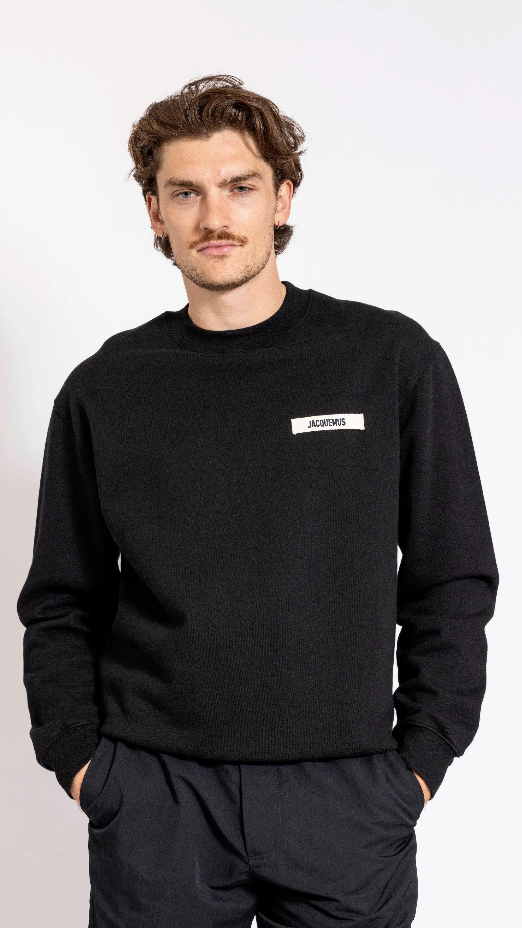 JACQUEMUS BLACK "LE SWEATSHIRT GROSGRAIN" SWEATSHIRT