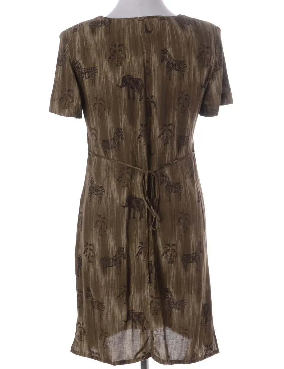 Label Roxy Zip Front Animal Print Dress