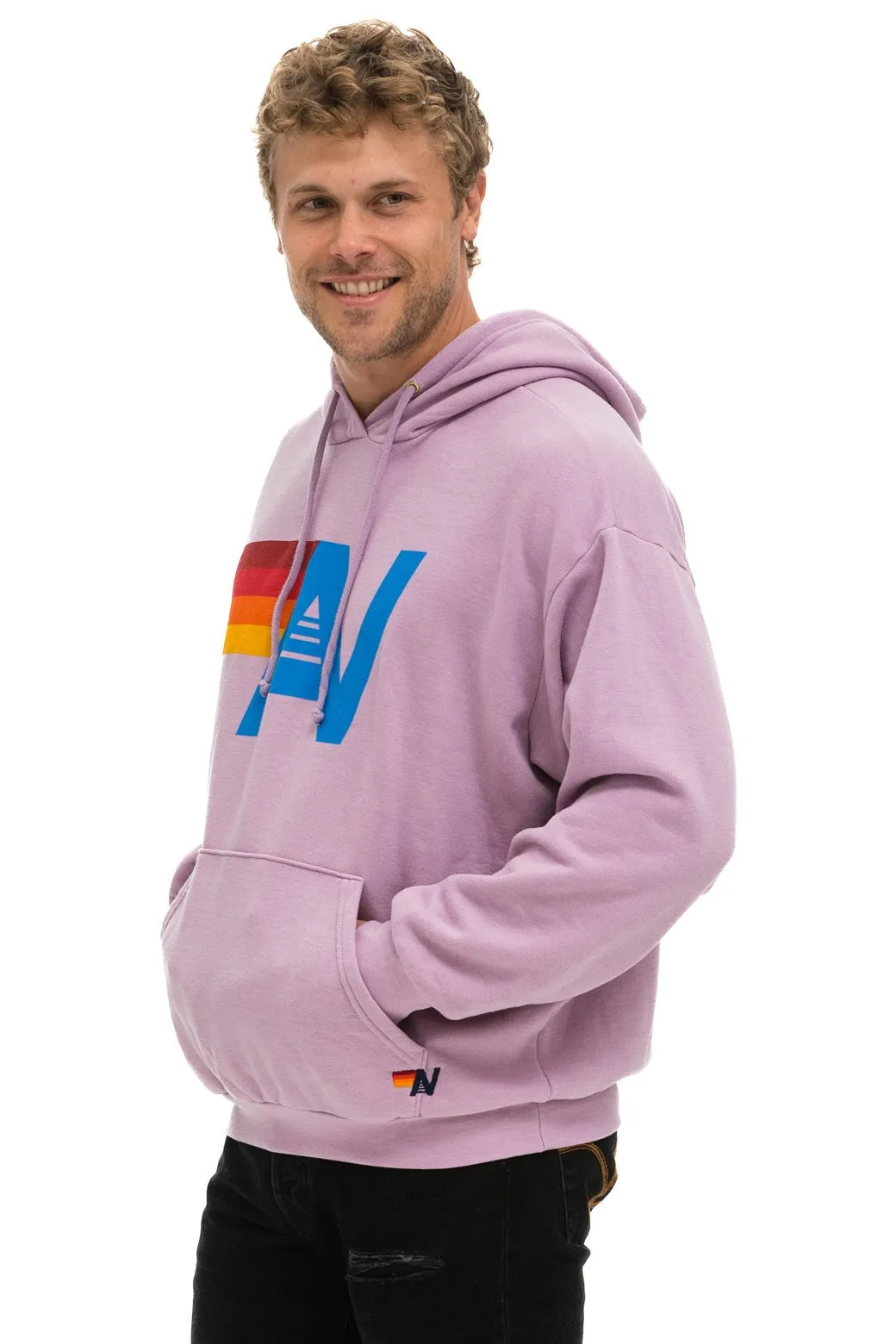 LOGO PULLOVER RELAXED HOODIE - MAUVE