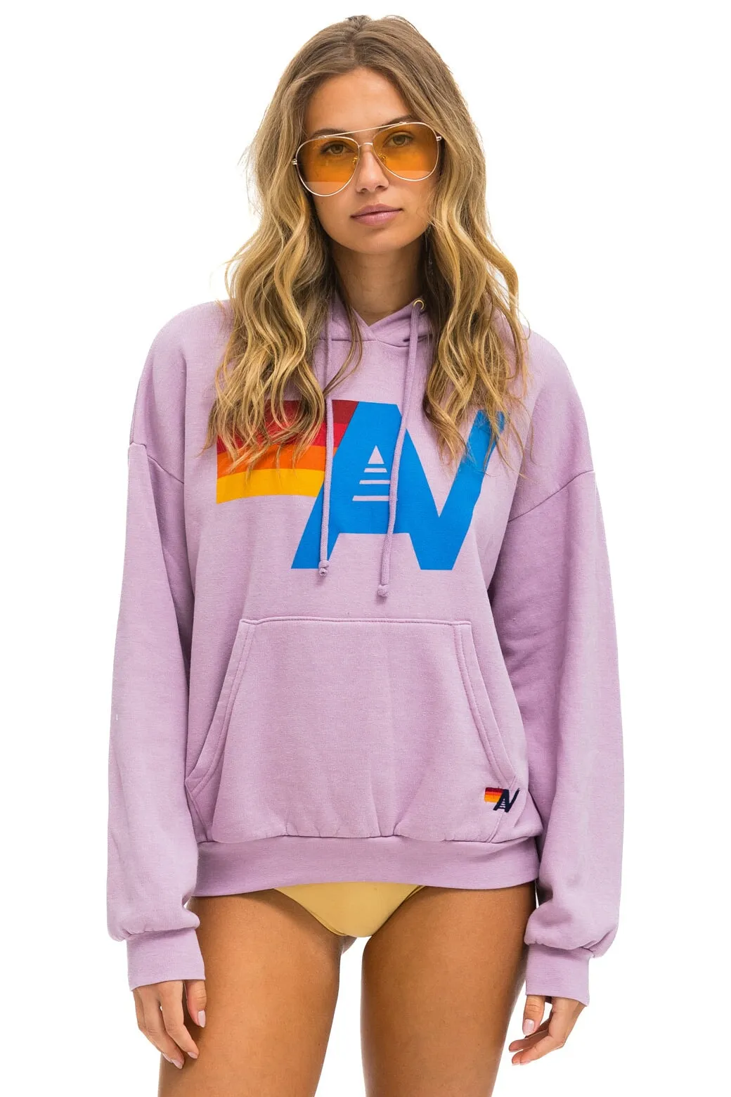 LOGO PULLOVER RELAXED HOODIE - MAUVE