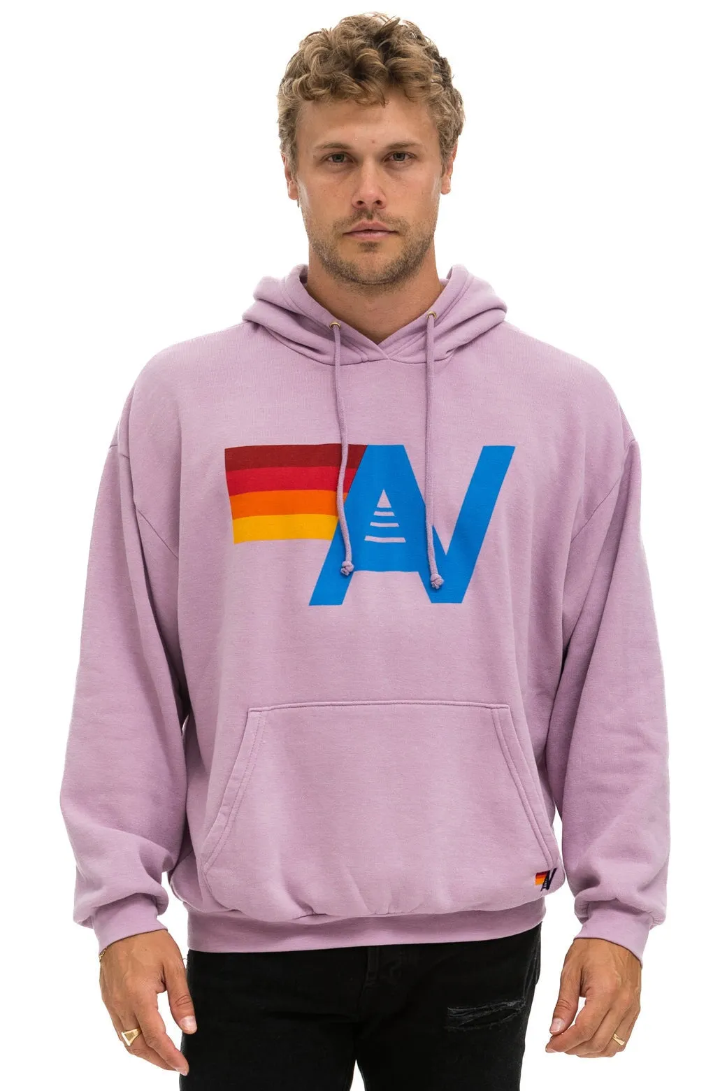 LOGO PULLOVER RELAXED HOODIE - MAUVE