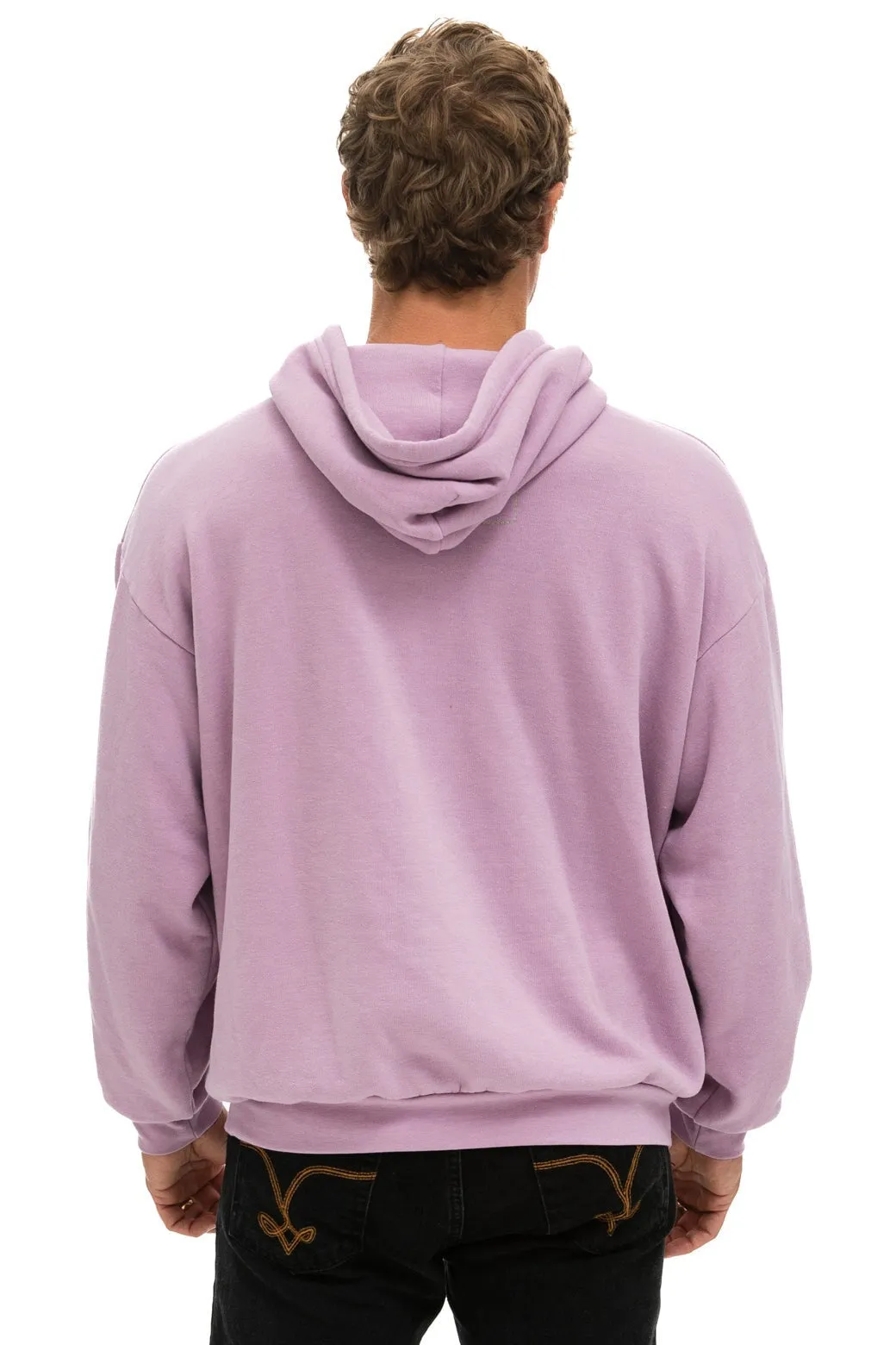 LOGO PULLOVER RELAXED HOODIE - MAUVE