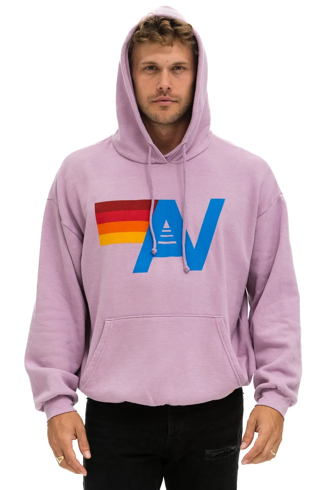 LOGO PULLOVER RELAXED HOODIE - MAUVE