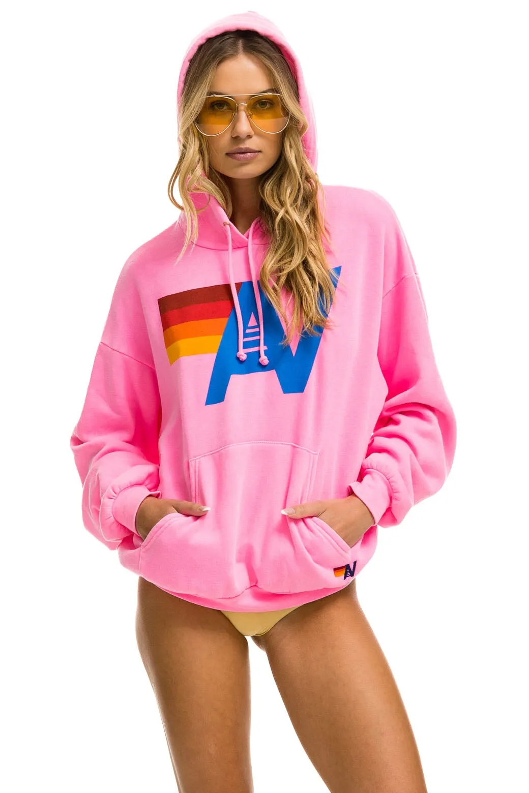 LOGO PULLOVER RELAXED HOODIE - NEON PINK