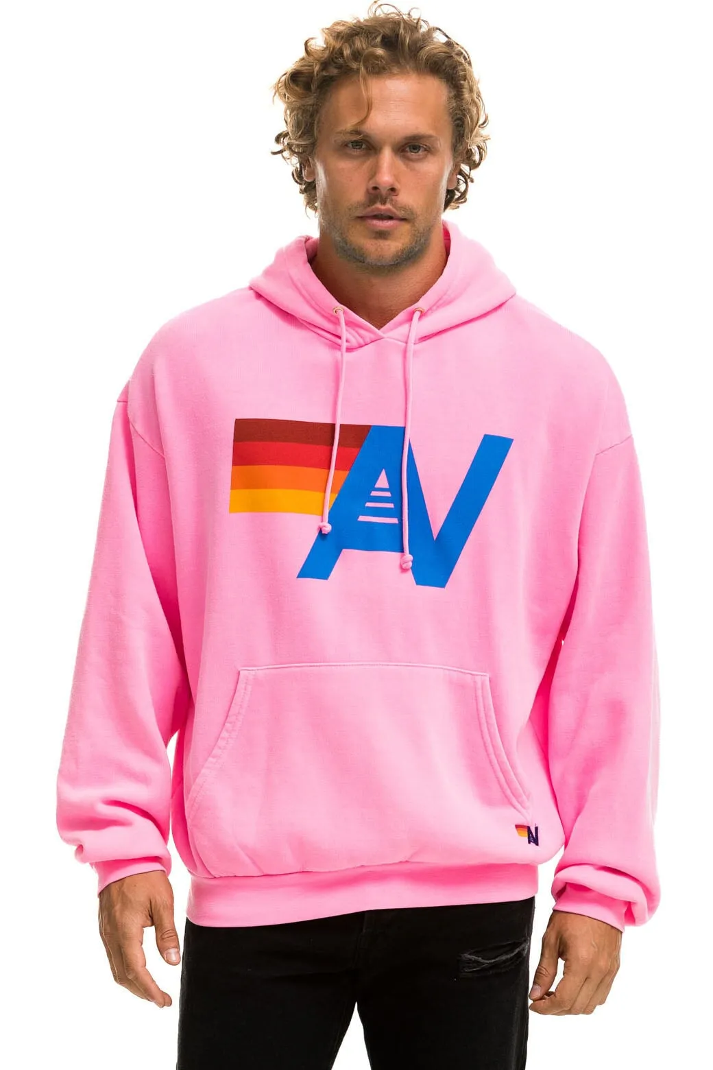 LOGO PULLOVER RELAXED HOODIE - NEON PINK