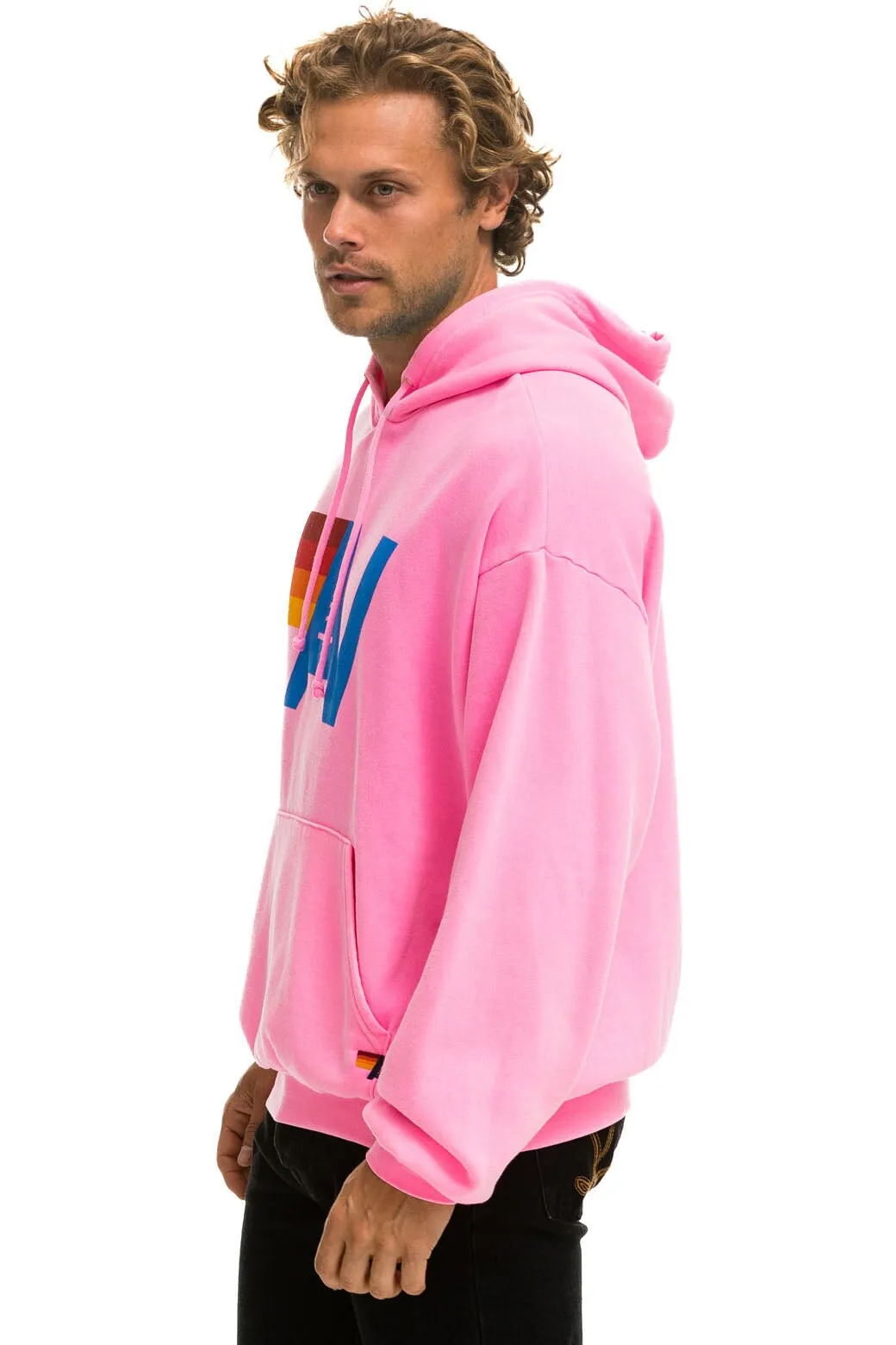 LOGO PULLOVER RELAXED HOODIE - NEON PINK