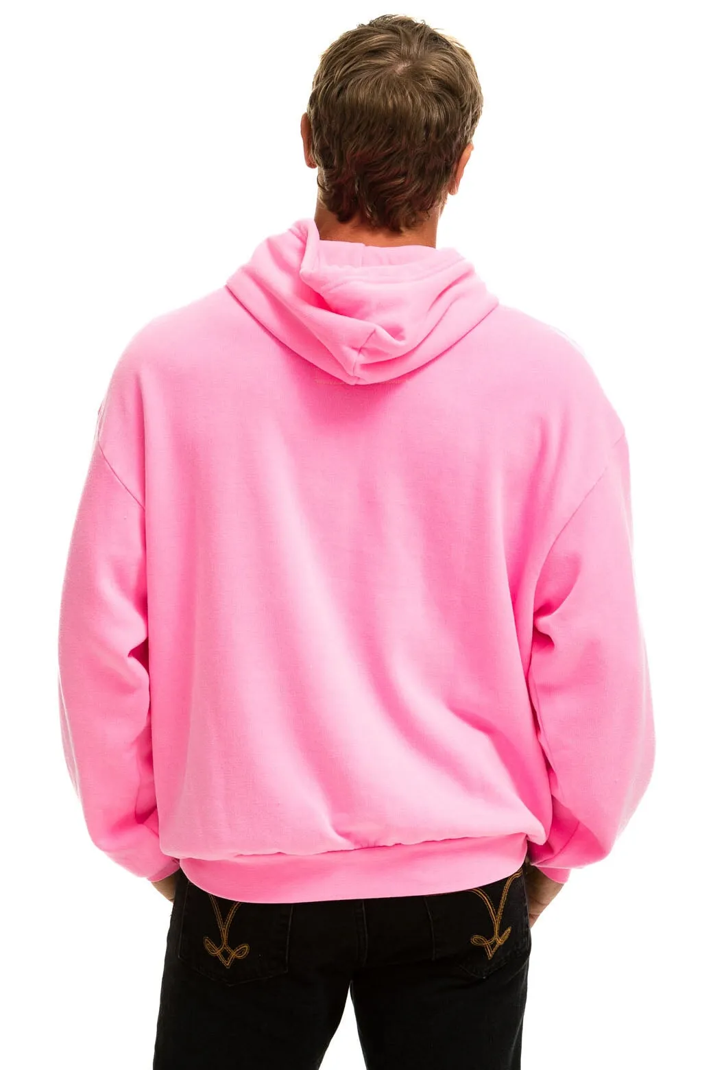 LOGO PULLOVER RELAXED HOODIE - NEON PINK