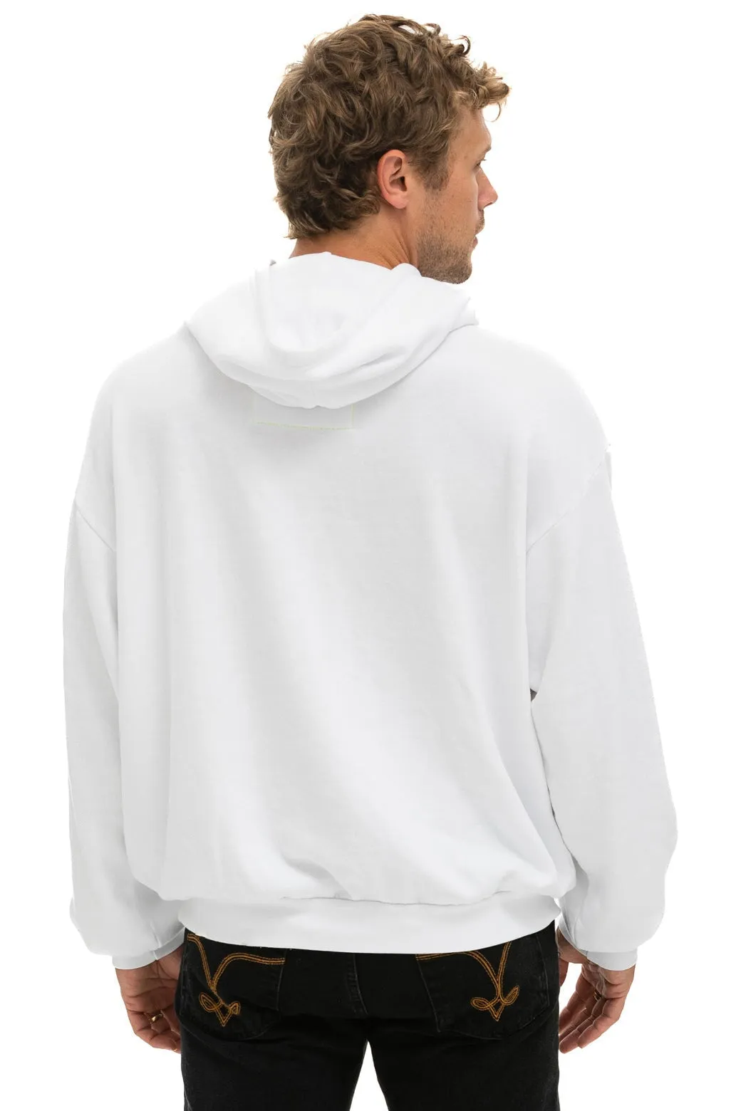 LOGO PULLOVER RELAXED HOODIE - WHITE