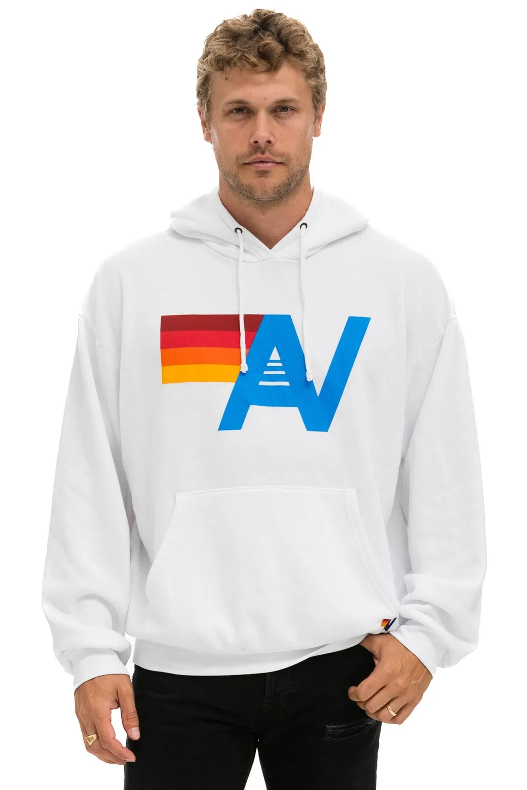 LOGO PULLOVER RELAXED HOODIE - WHITE