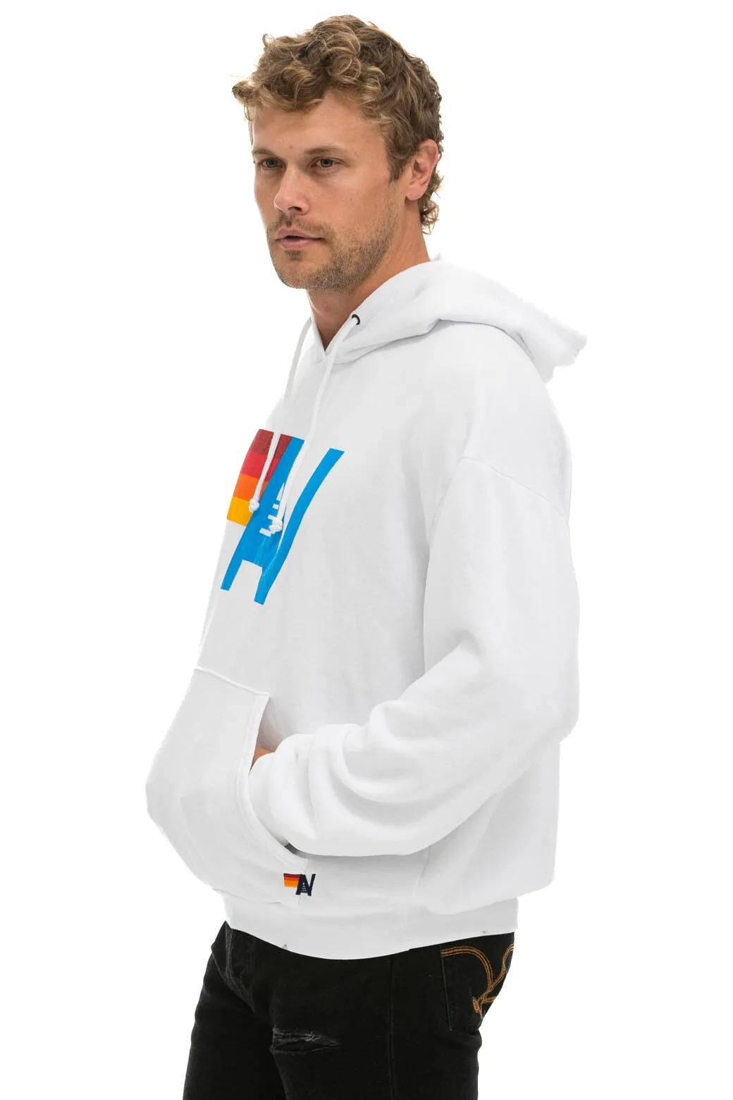 LOGO PULLOVER RELAXED HOODIE - WHITE