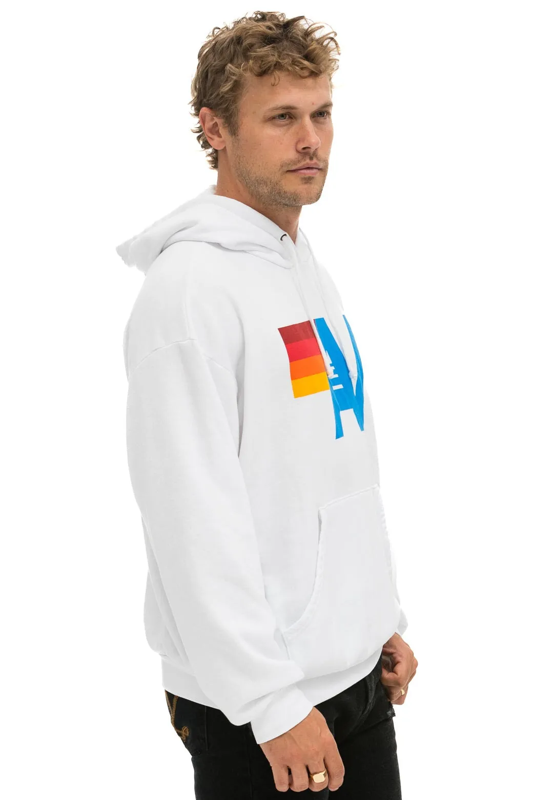 LOGO PULLOVER RELAXED HOODIE - WHITE