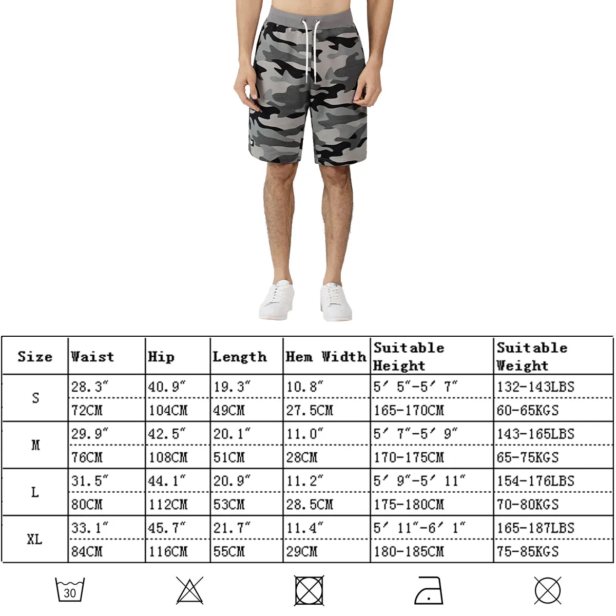 Mens sports Shorts  with a Camouflage colours and Reflective Printed logo