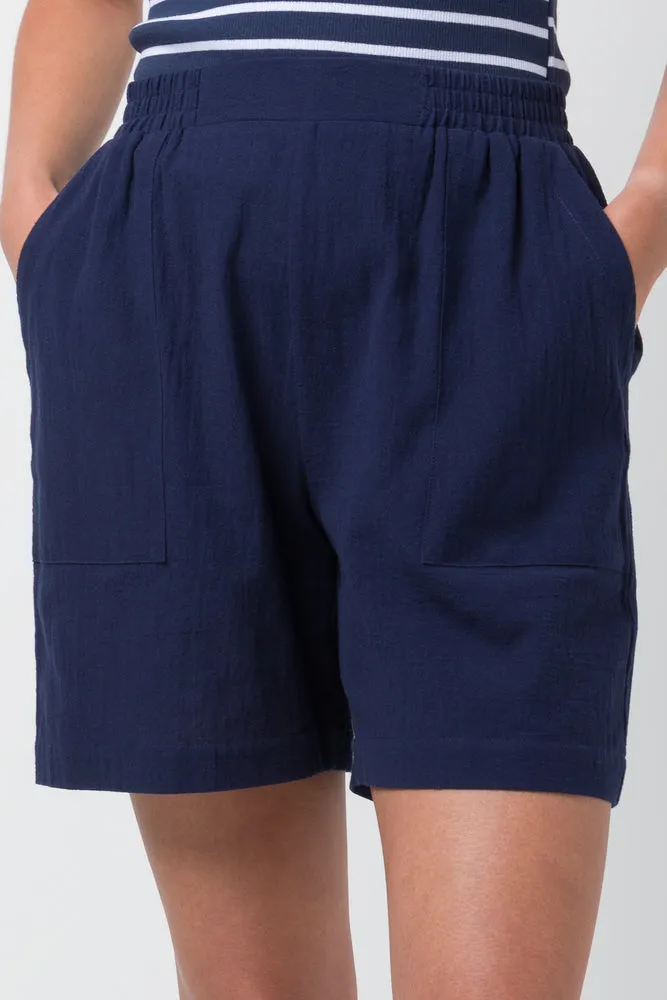 Pull-On Cotton Short Navy