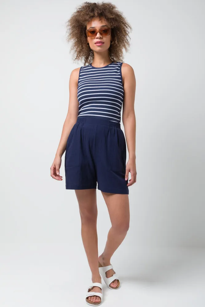 Pull-On Cotton Short Navy