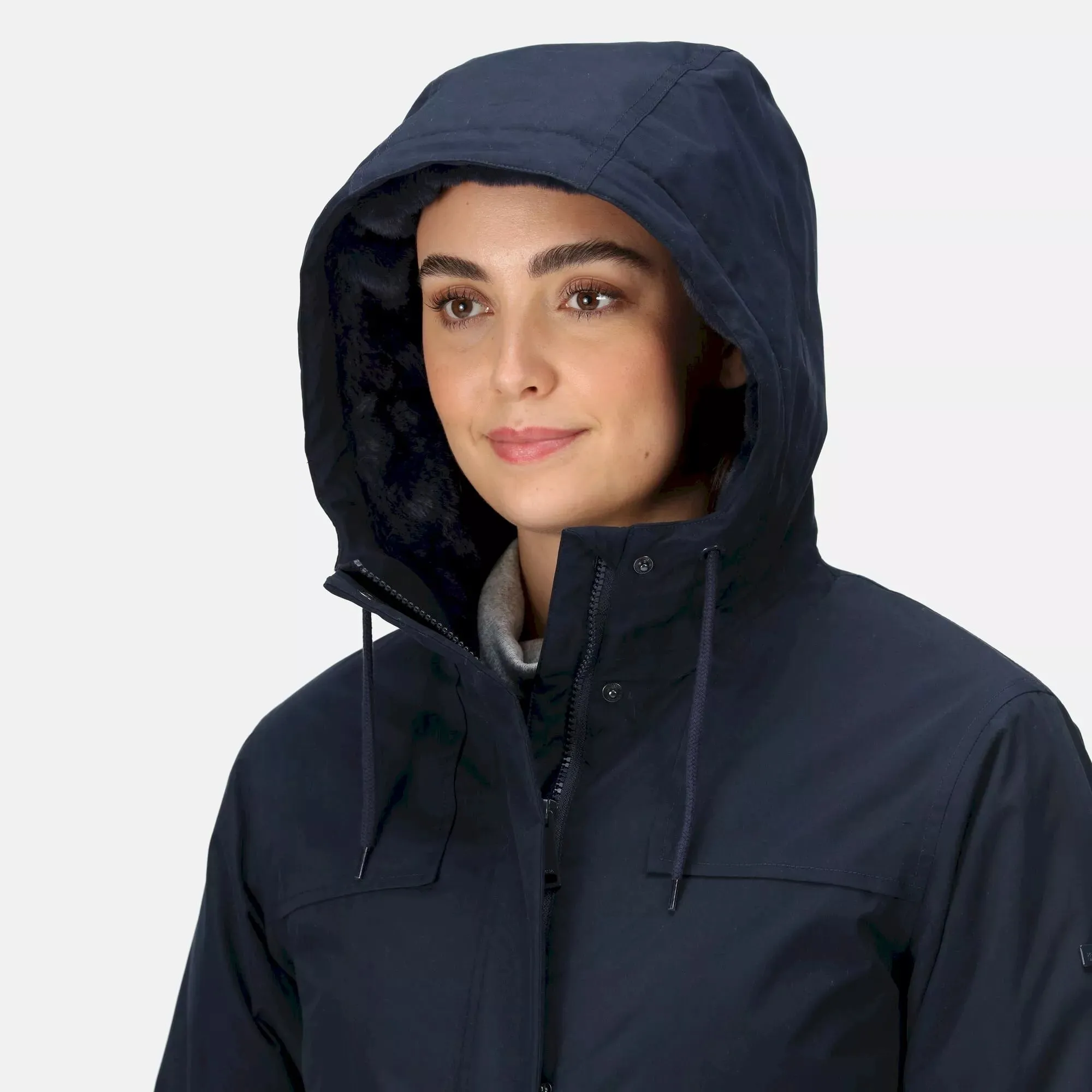 Regatta Ladies Bria Fur Lined Waterproof Jacket | Navy