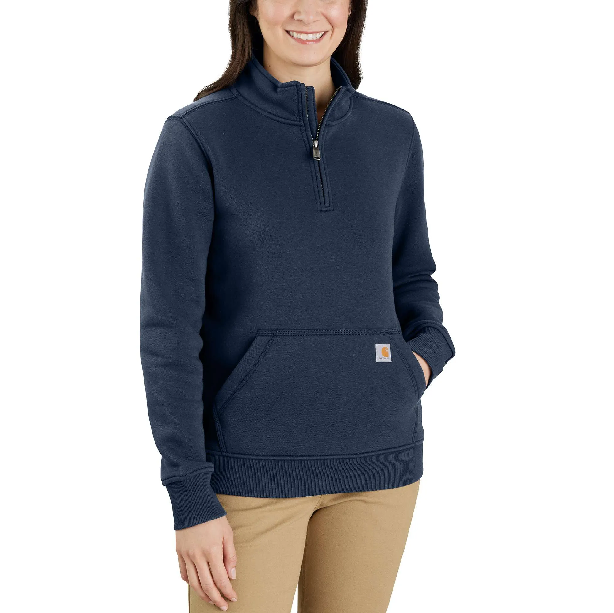 Relaxed Fit Midweight Quarter-Zip Mock-Neck Sweatshirt