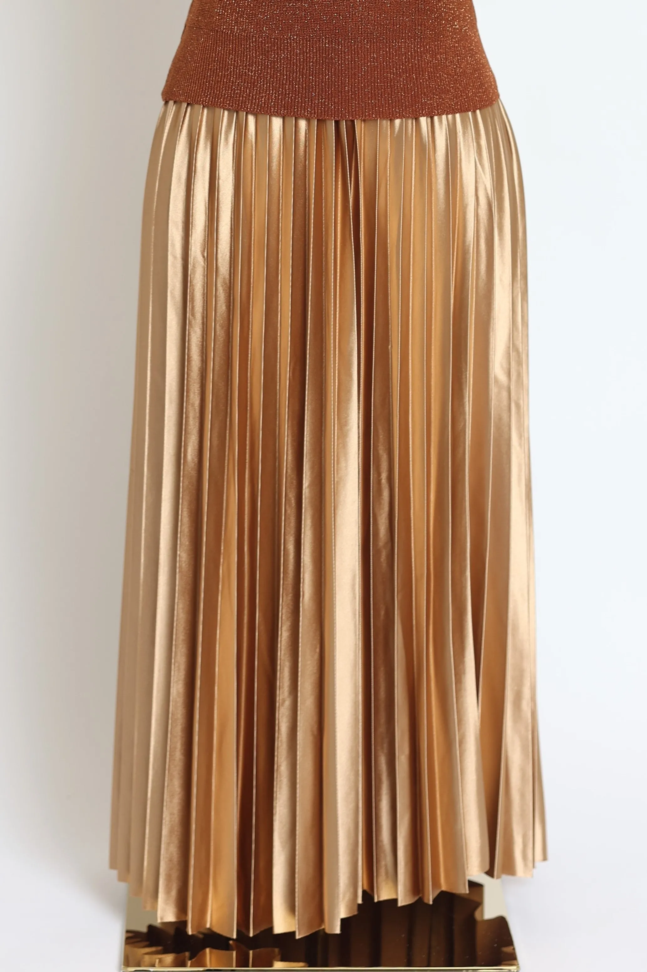 Satin Pleated Skirt