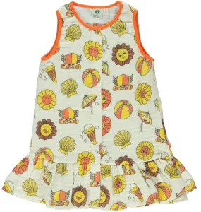 Sleeveless dress with summer vacation symbols