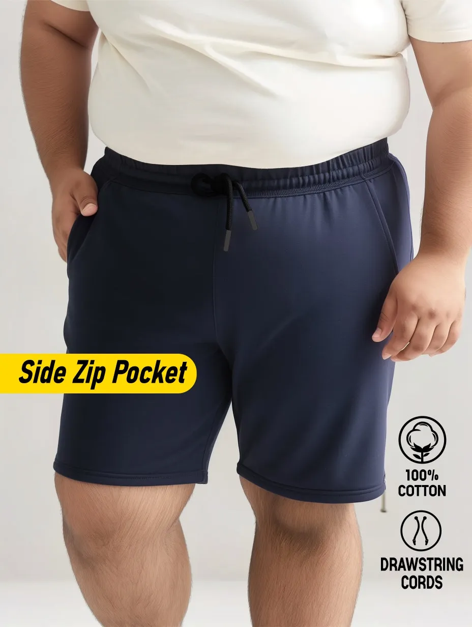 Solid Cotton Plus Size Shorts