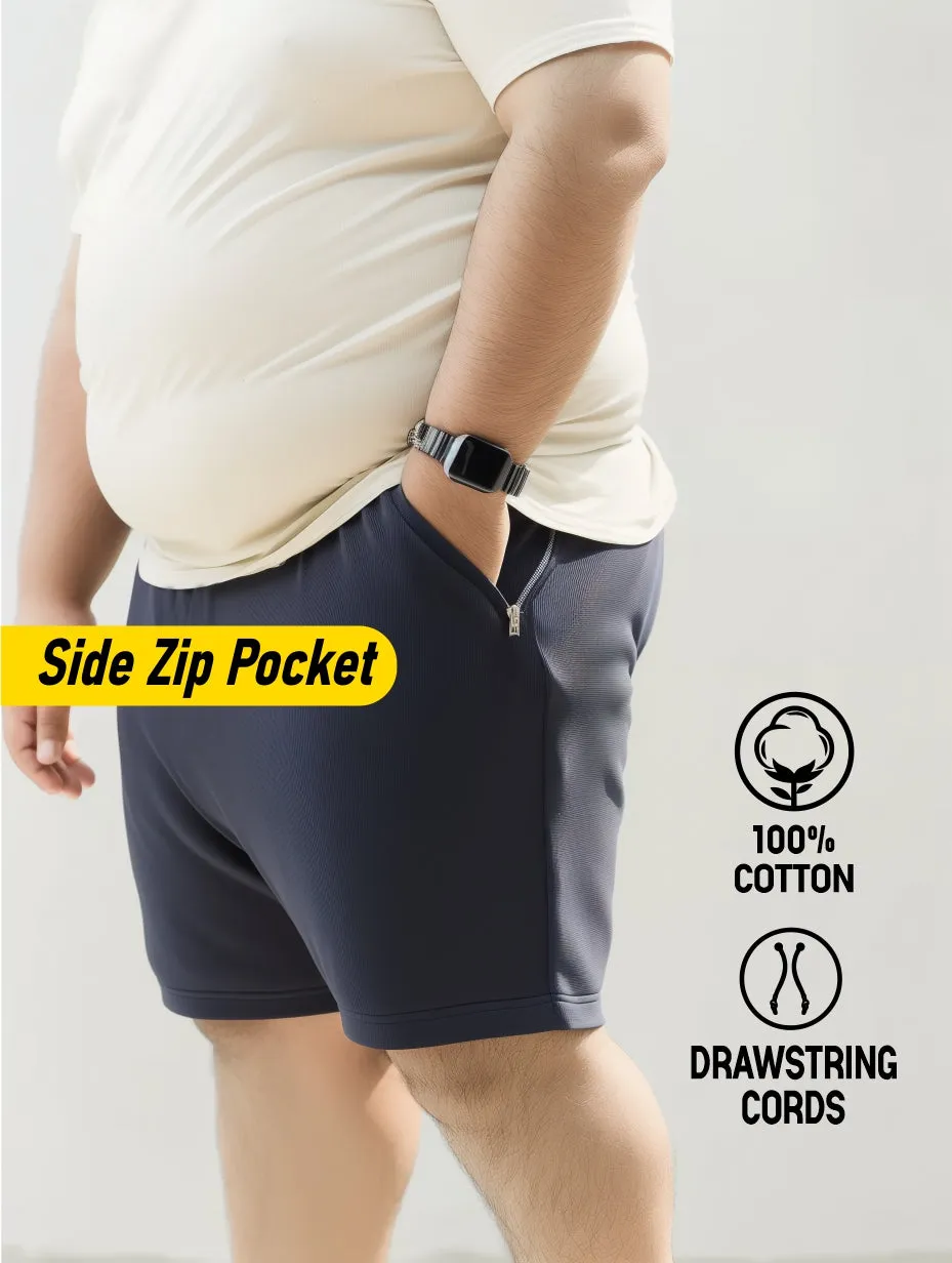 Solid Cotton Plus Size Shorts